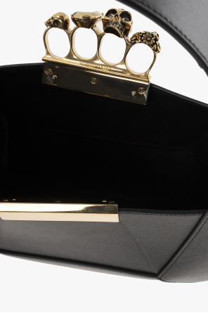 Alexander McQueen Skull Croco-print Leather Mini-bag - Black